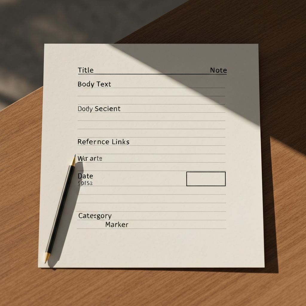 Широкий вид, показывающий анатомию хорошо структурированной заметки